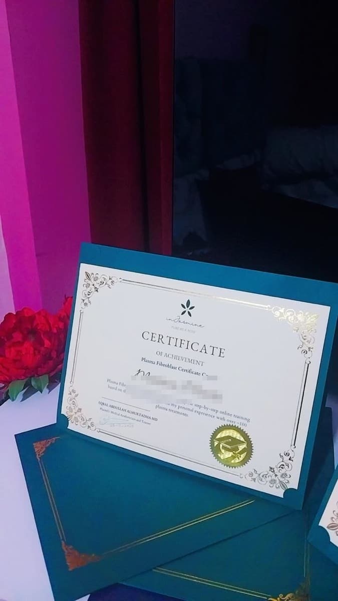 InJasmine Certificate of Achievement — signed by Dr. Eqbal as trainer