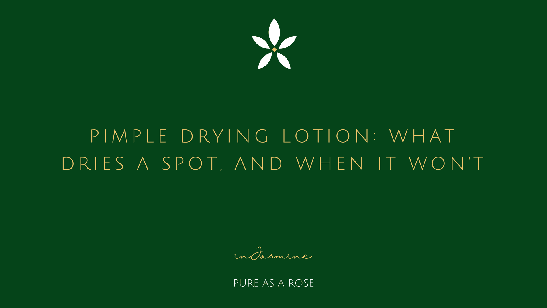 Pimple Drying Lotion: What Dries a Spot, and When It Won't — InJasmine